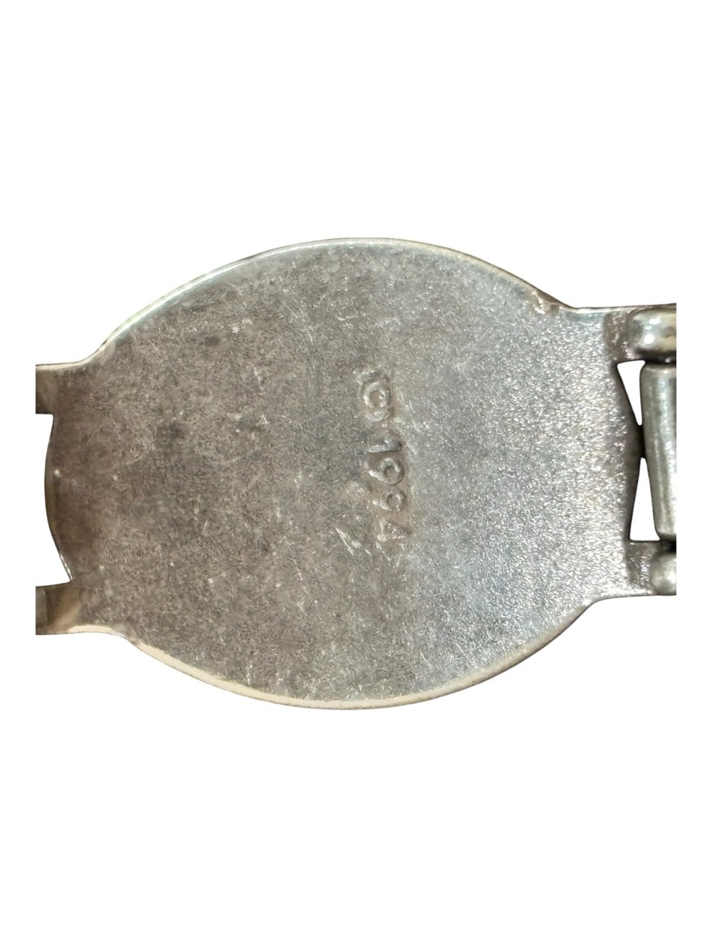 Vintage Brighton ornate bracelet, leather strap, silver plate. Issued 1994 - Picture 4 of 7